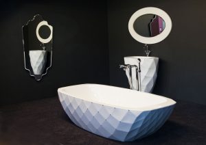 Baignoire design by C+B Lefebvre, en Solid Surface